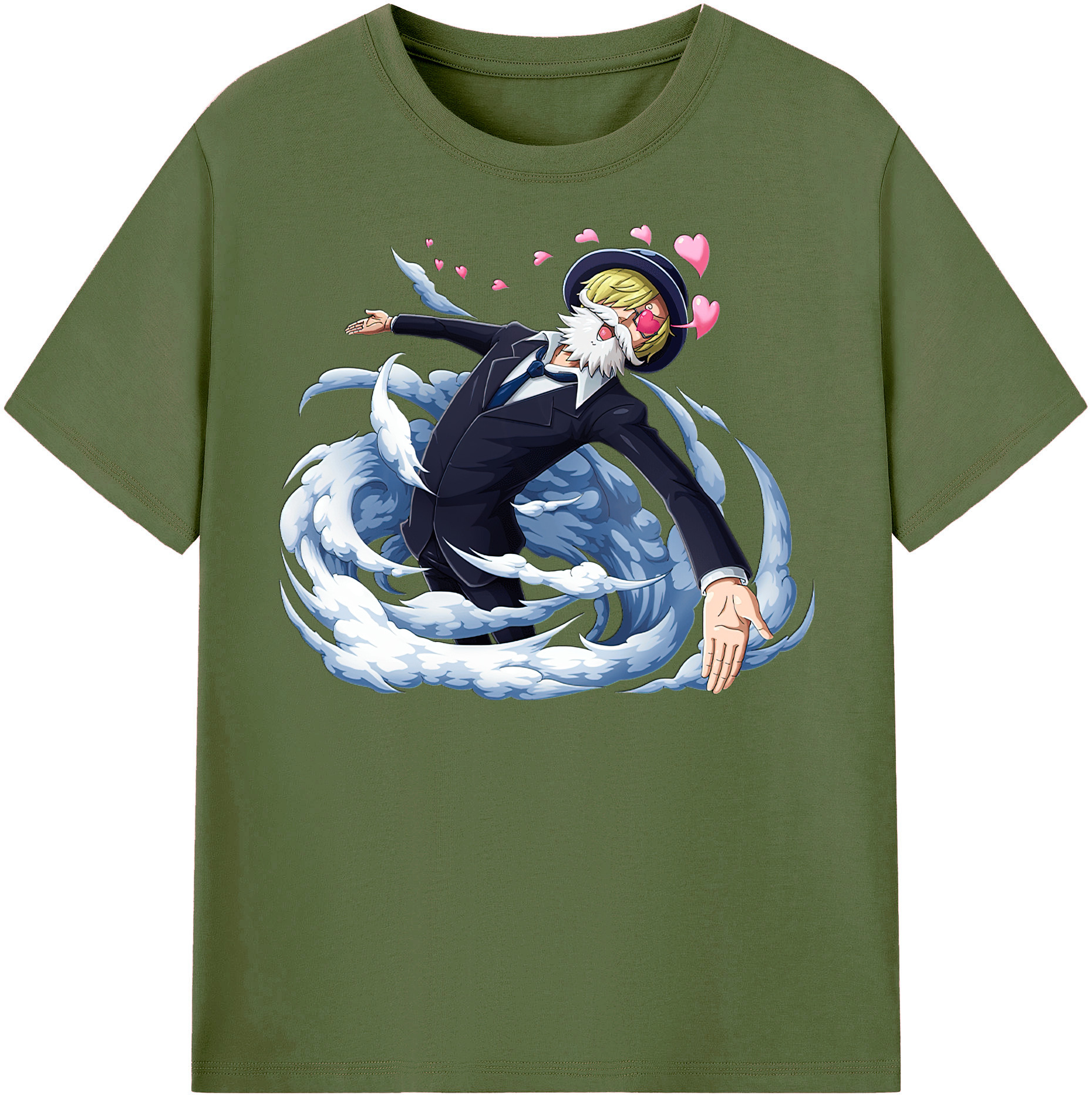 ワンピース サンジ ONE PIECE Sanji 綿100％半袖Tシャツ（フロントプリント）
